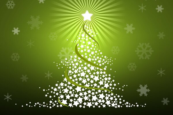 Christmas tree made of stars