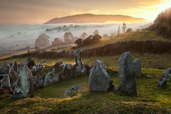 Stones on the hills in England