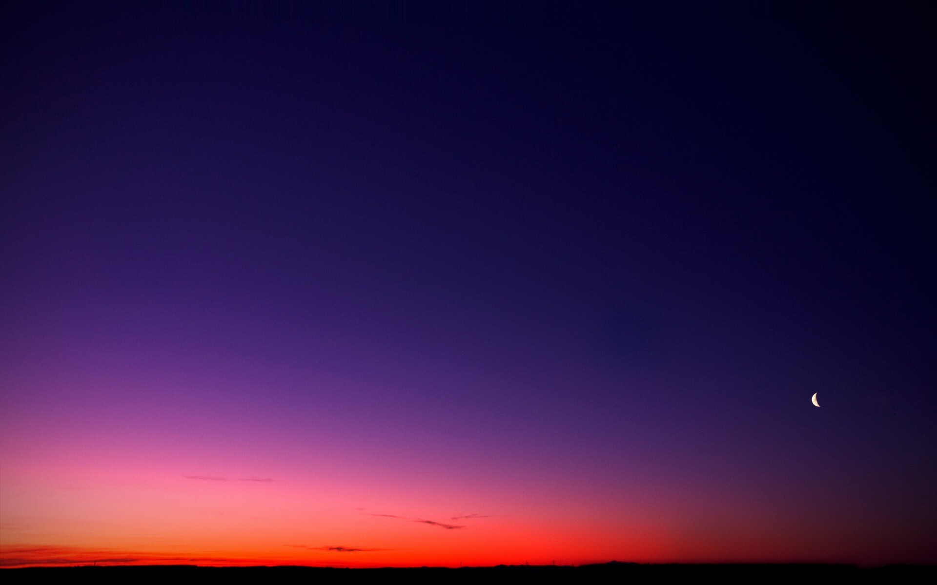 unset moon sky