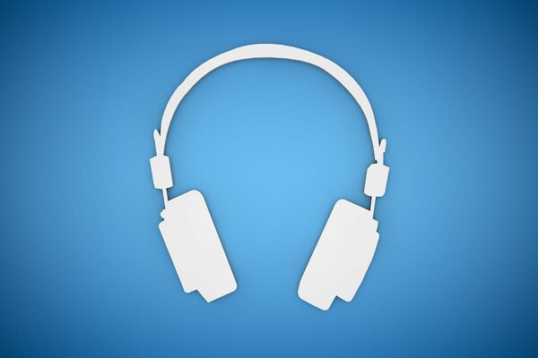 Logo white headphones on a blue background