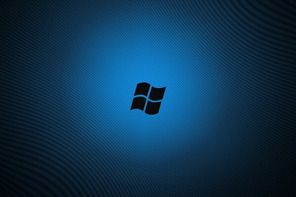 The windows logo glows on a blue background