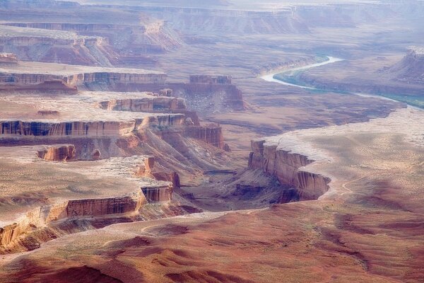 A canyon and a river stretching into the distance