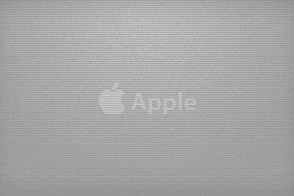 Gray background with the inscription apple