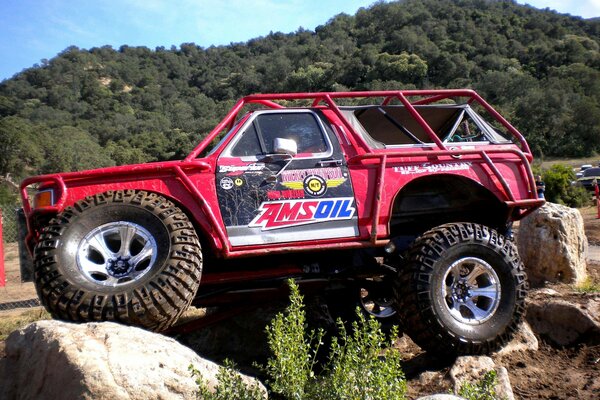 The truck trial passes any obstacles on its SUV