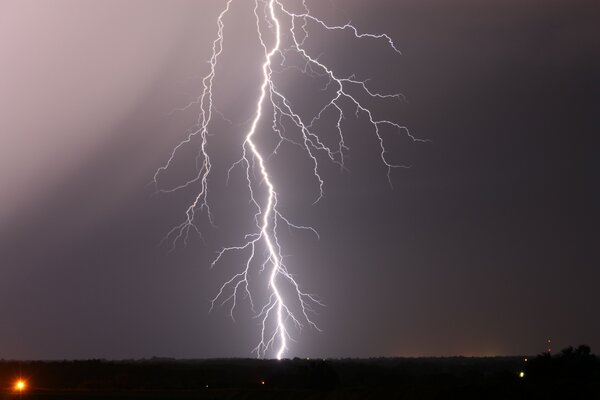 Lightning against a stormy sky