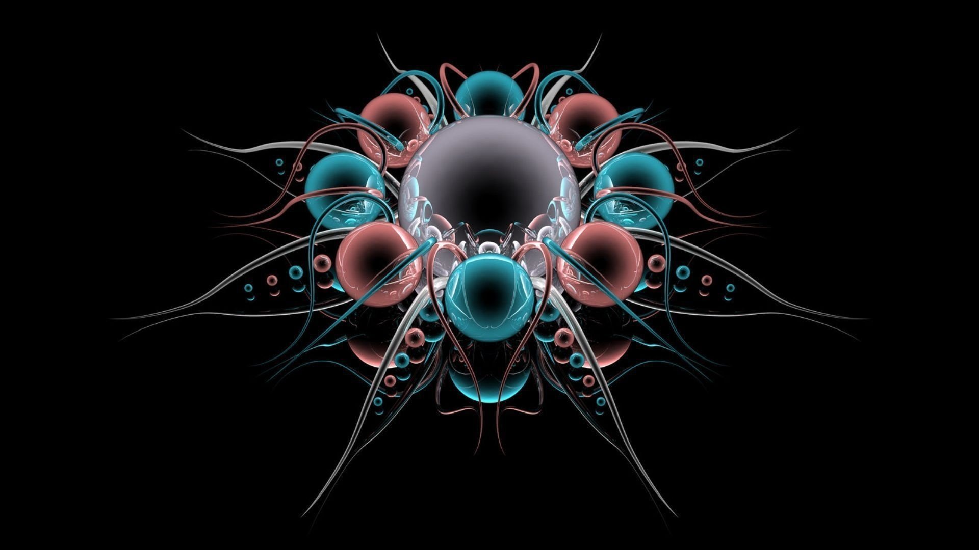 black background color reflection ball