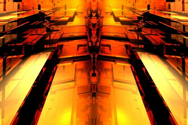 Yellow-orange wallpaper with a fantastic theme