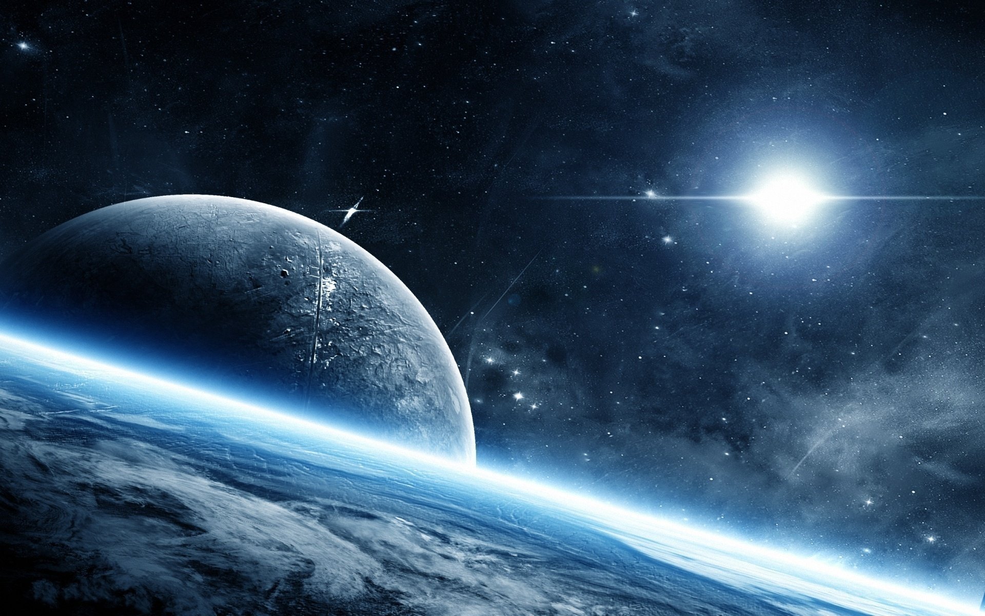 planet space space atmosphere glow