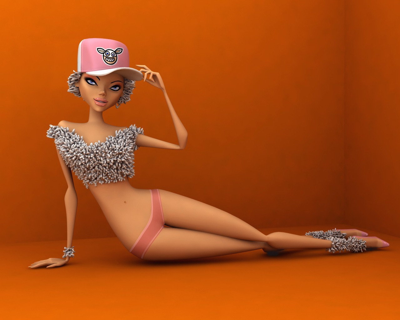 girl orange cap