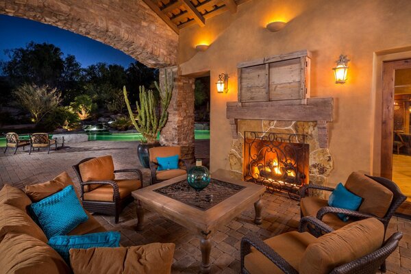Cozy and warm veranda for relaxing