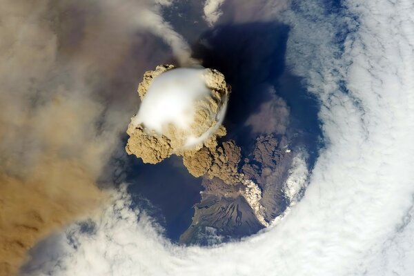 Exploding volcano, volcano explosion, a terrible force of nature