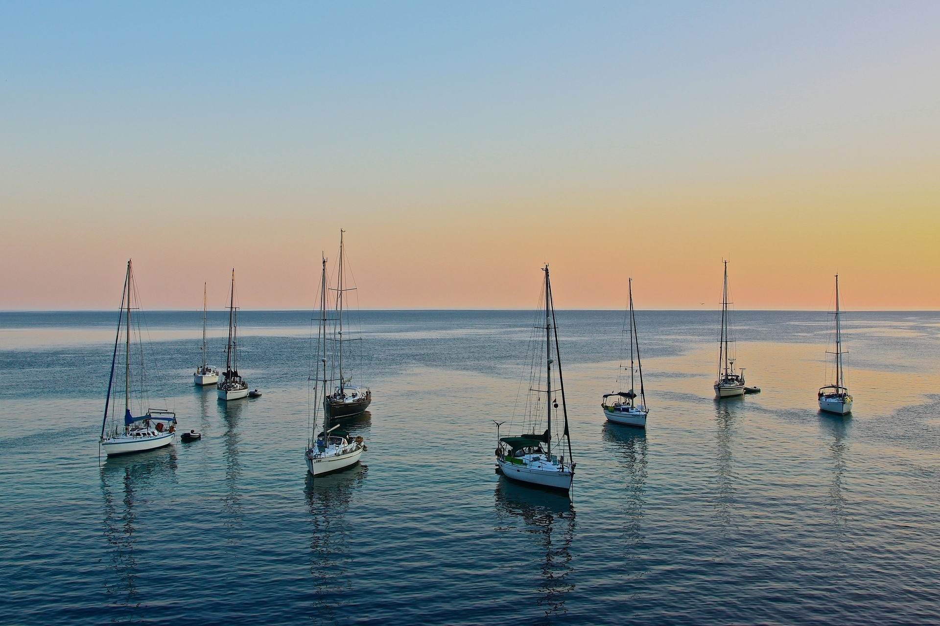blue sunset sea