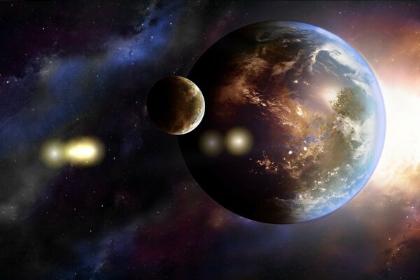 View from space on the planet earth