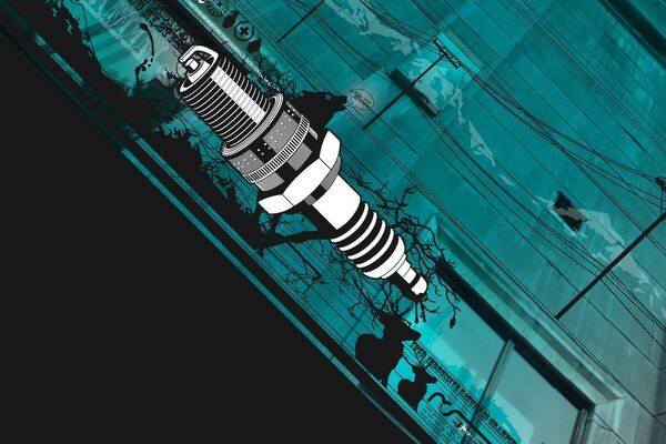 Vector drawing of a candle and wires