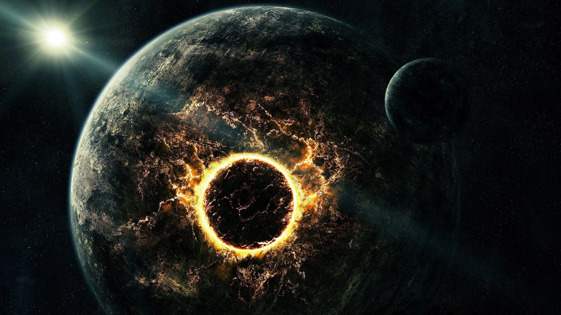 planet space explosion crash