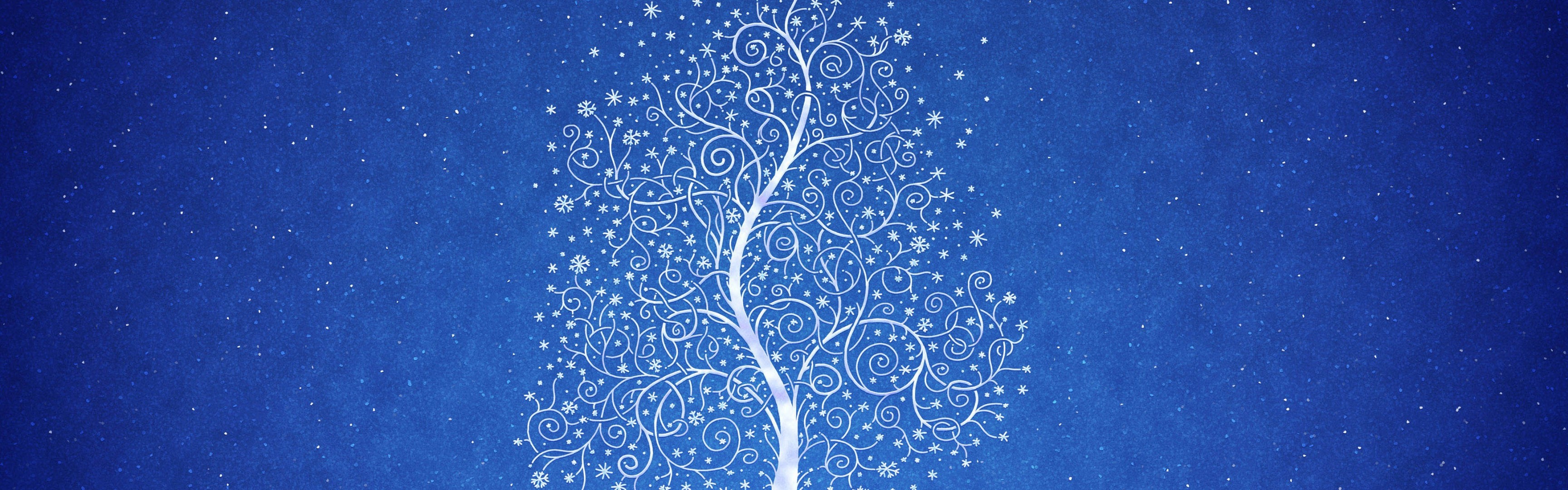 tree snow pattern blue