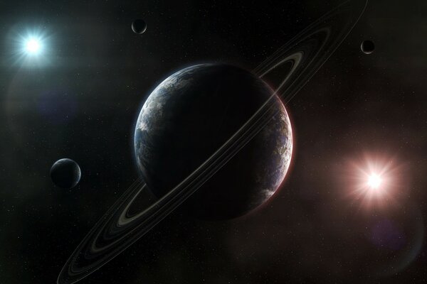 A huge planet among planets with rings