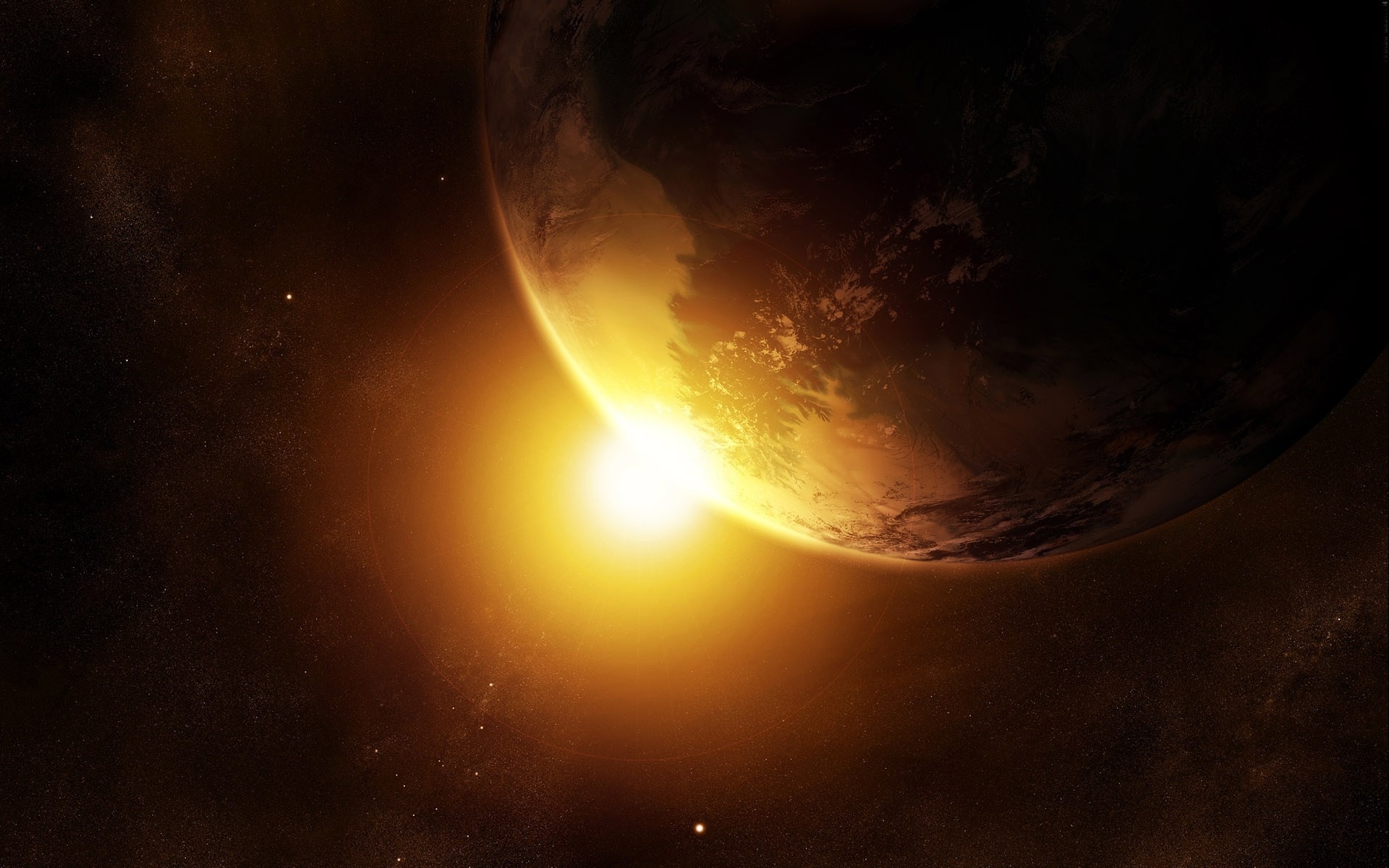planet space light sun