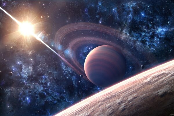 What sun rays illuminate the planets