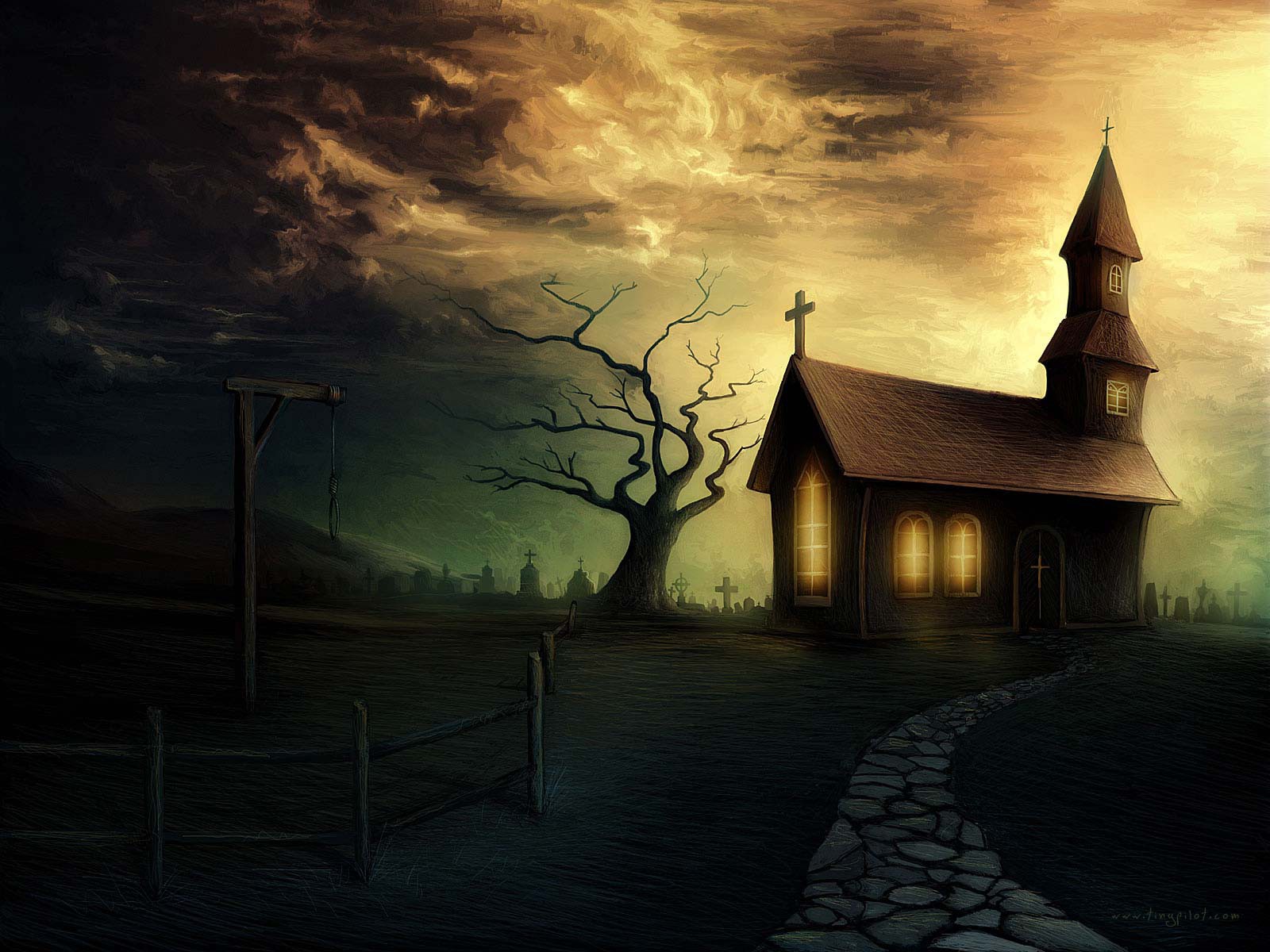 picture church death night fear