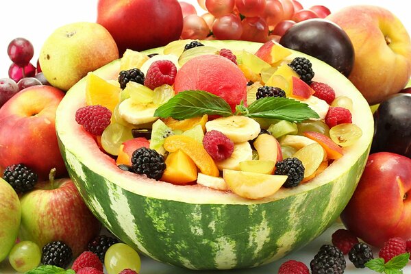 Assorted berries and fruits for a summer mood