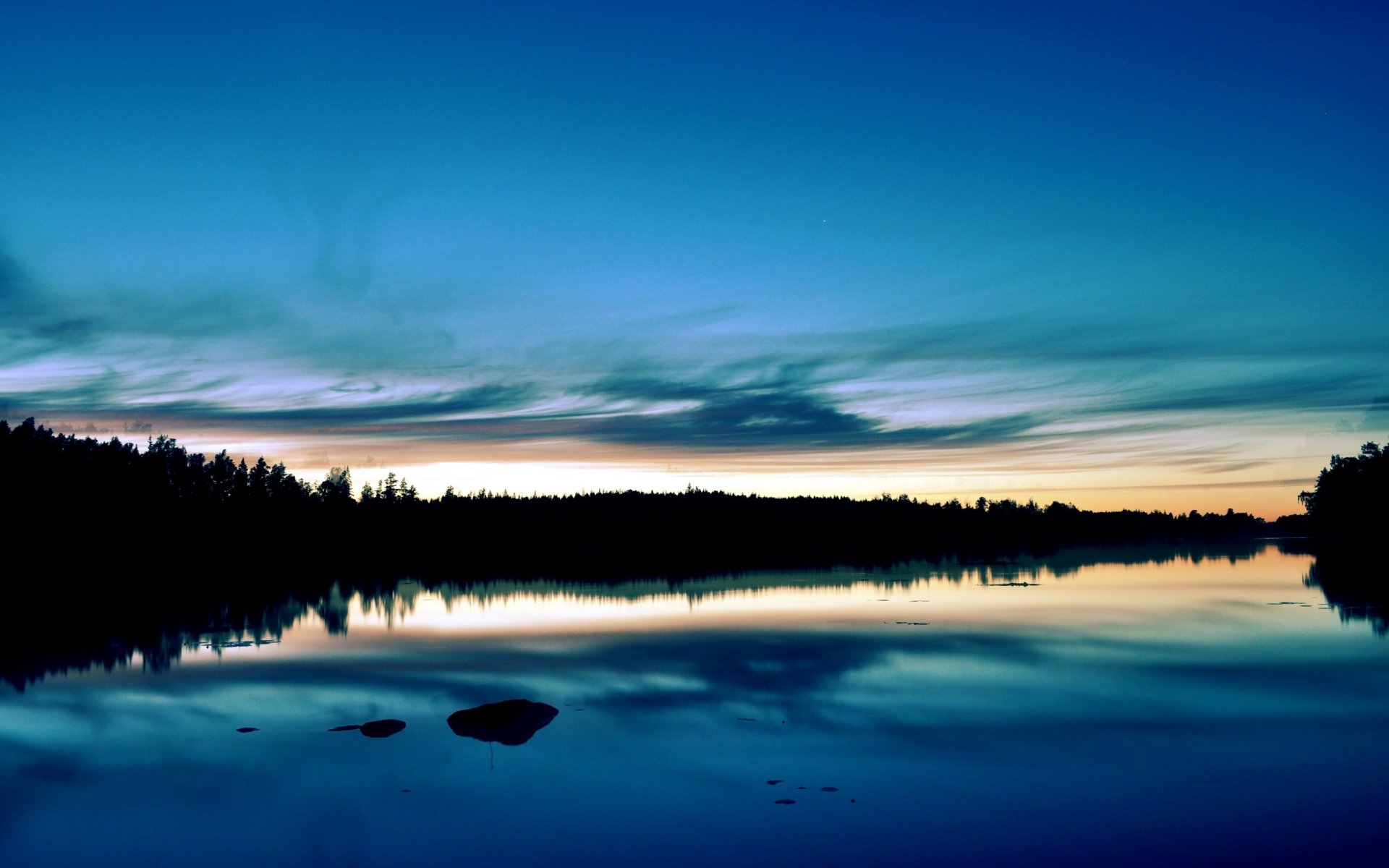 unset forest lake