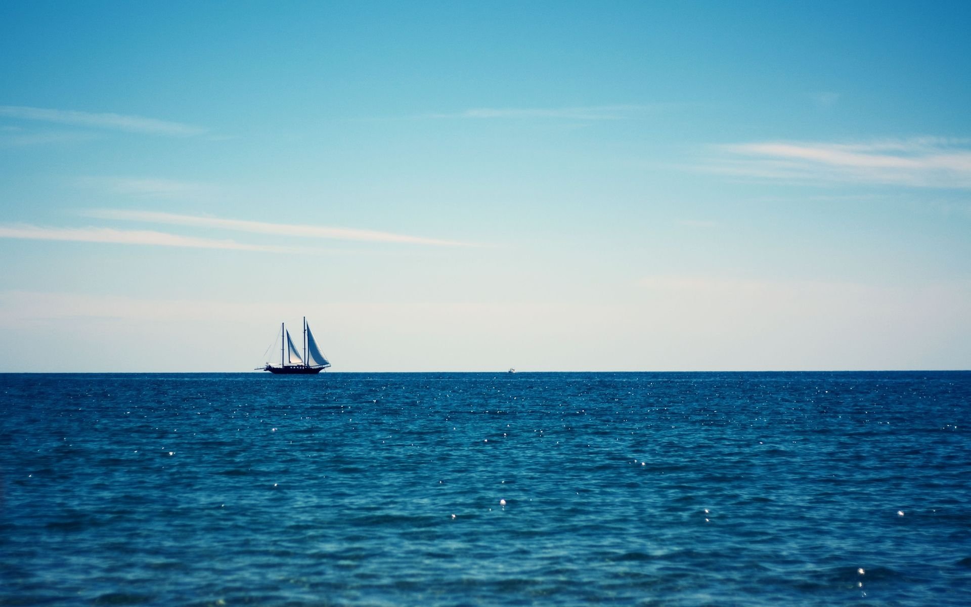 blue sea summer sky yacht horizon