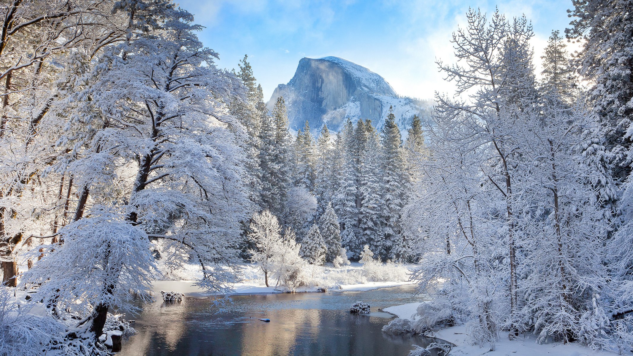 ky mountain winter river tree snow