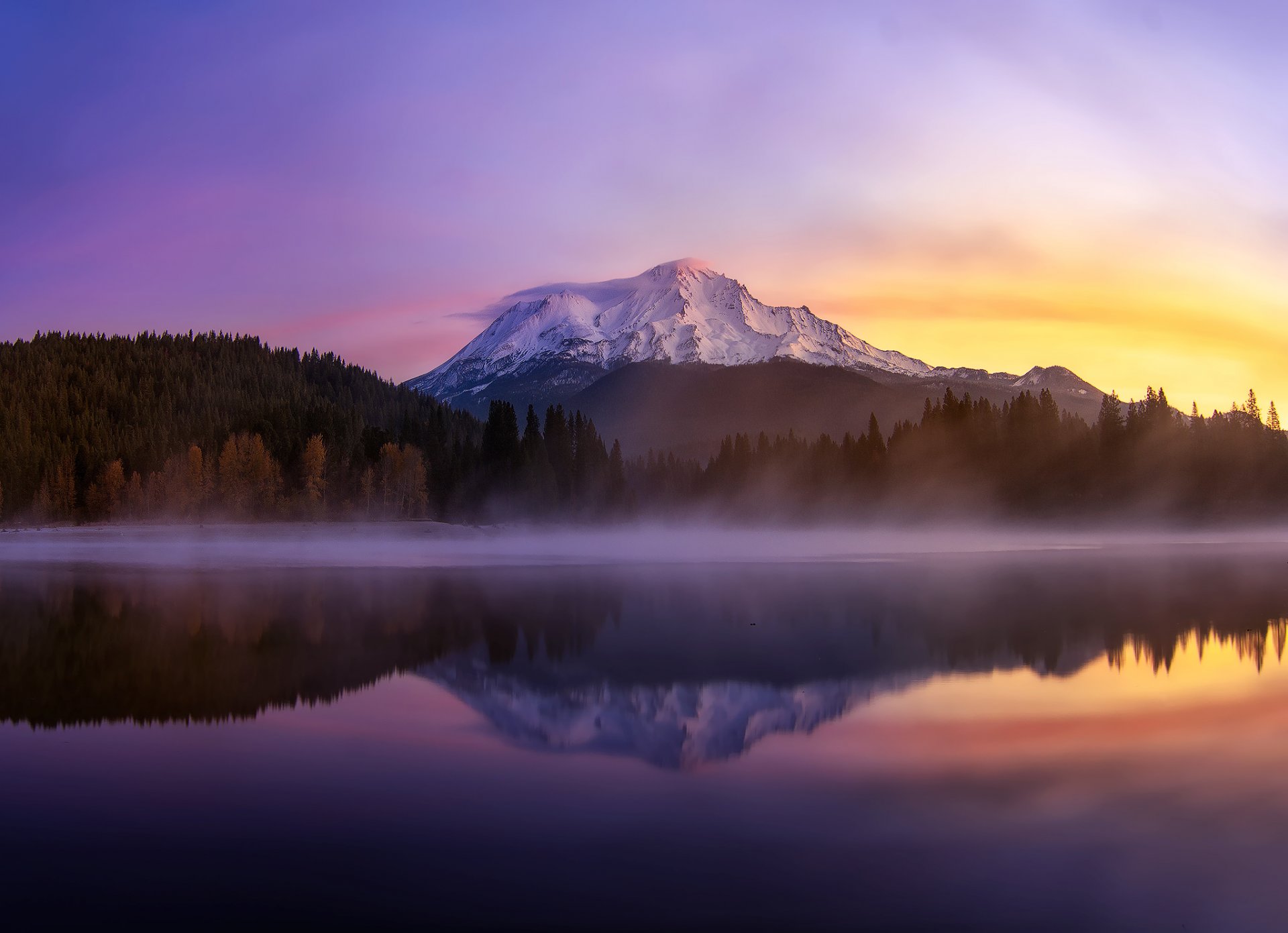 united states california mountain mount shasta lake siskiyou morning