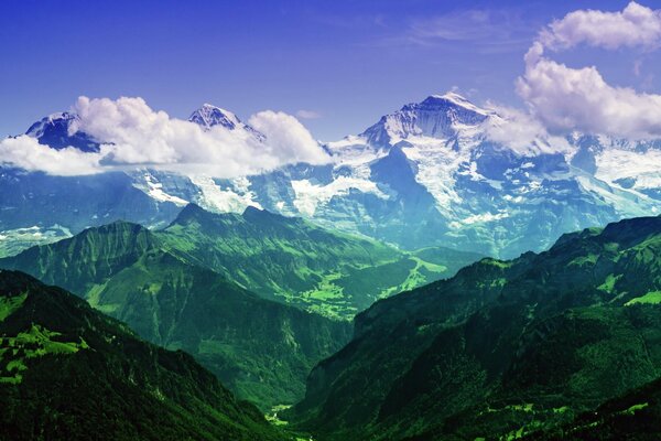 Nature draws mountains with clouds