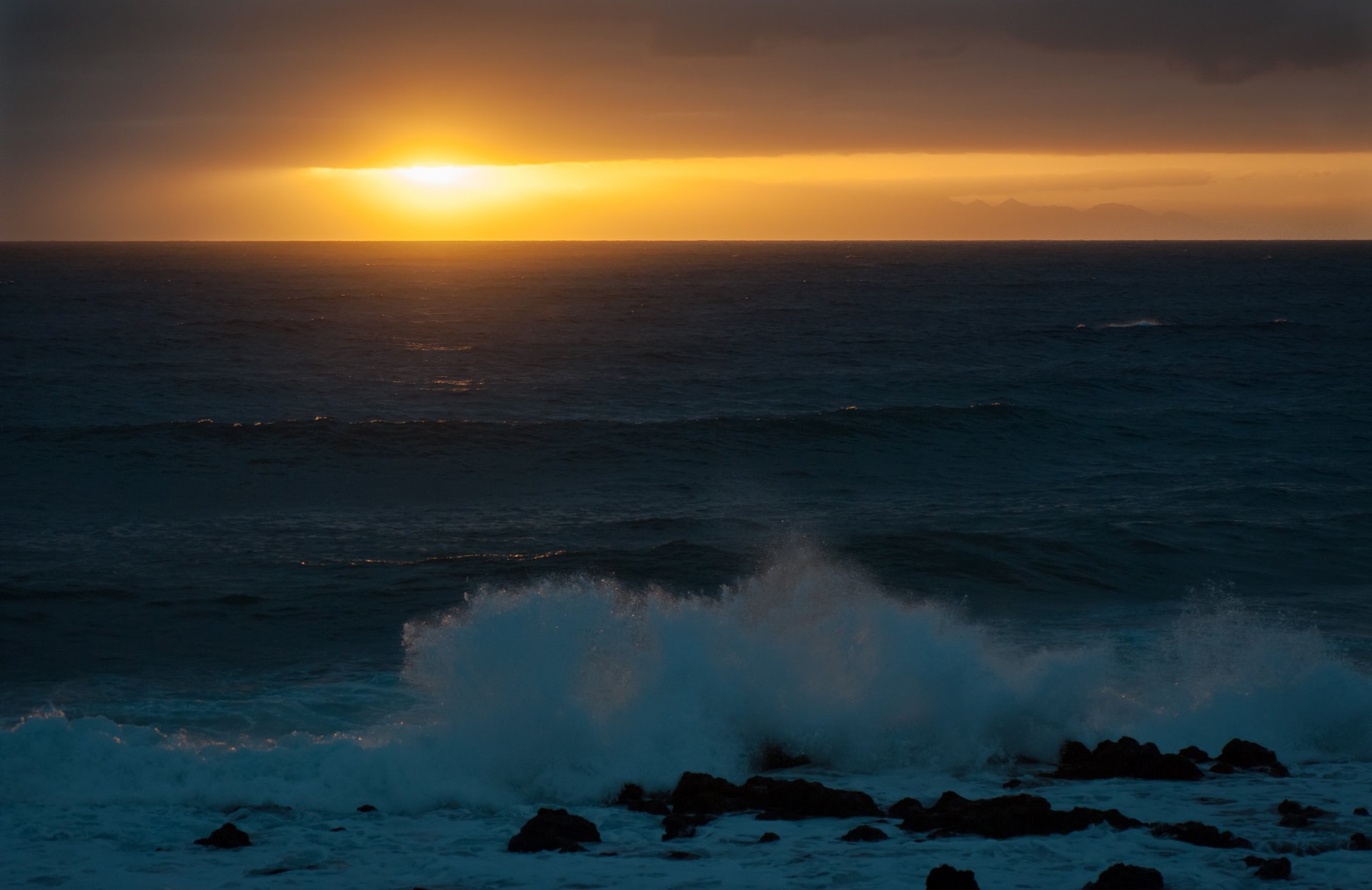 ea stones waves sunset sun