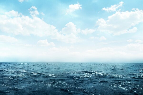 Clear ocean with blue sky