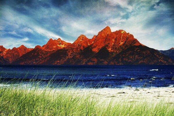 Beautiful view of the mountains and the river