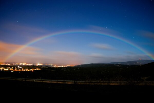 Rainbow in the evening sky