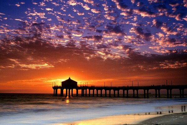 The incredible beauty of the sunset on a California beach