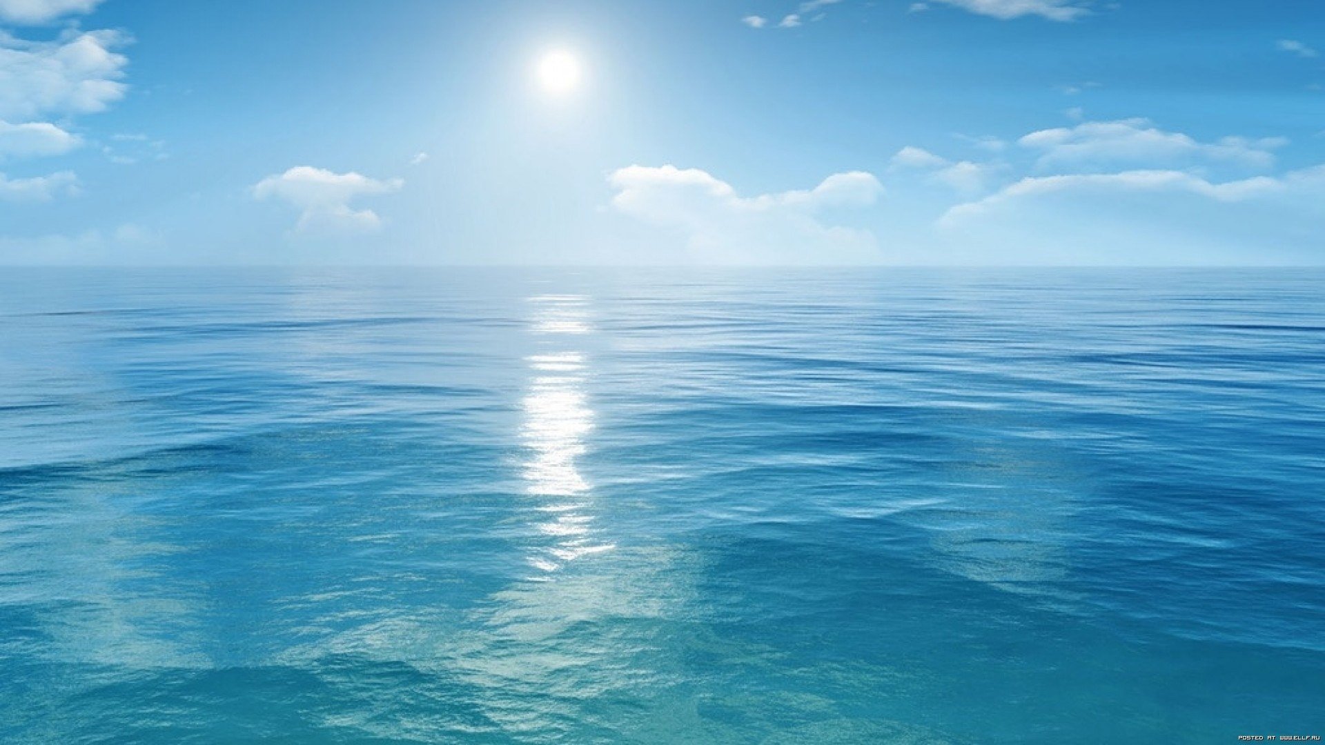 blue ocean horizon sky