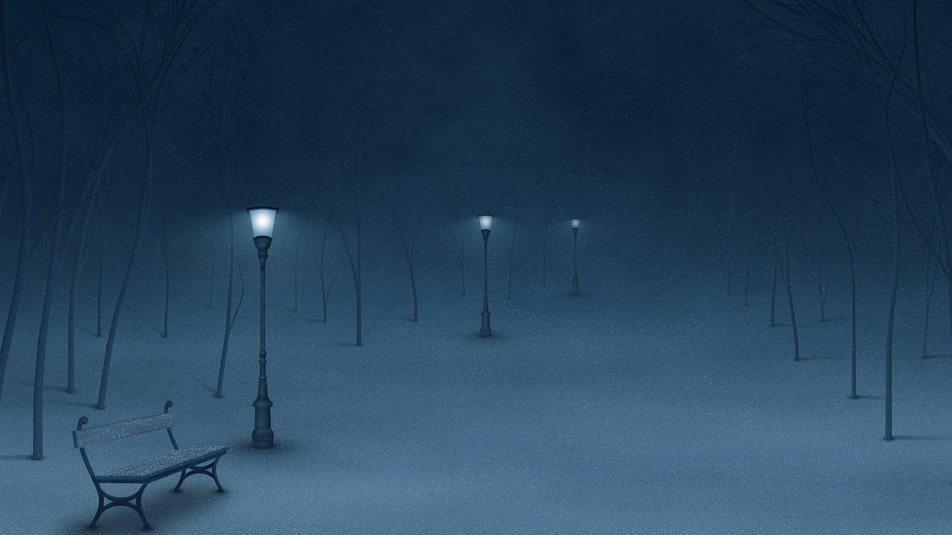 winter night lamp
