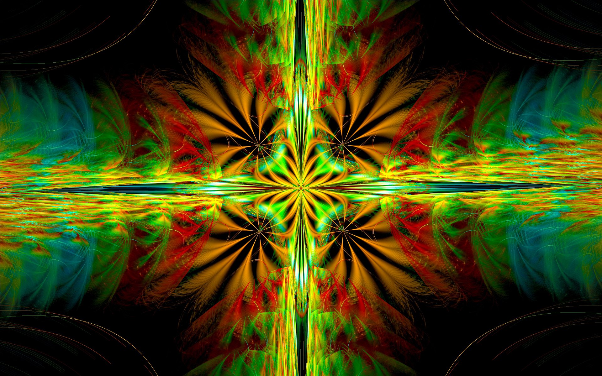 light flowers pattern symmetry reflection