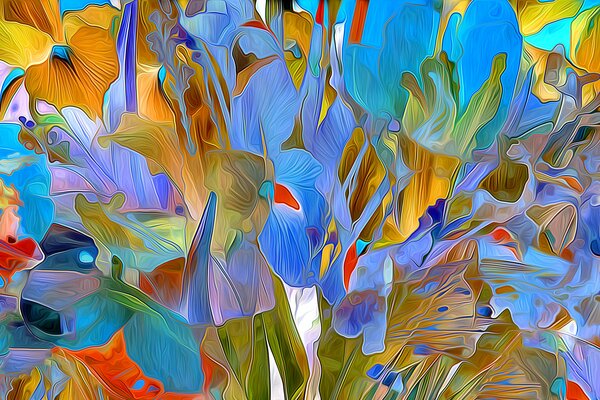 Rendering of nature flower petals