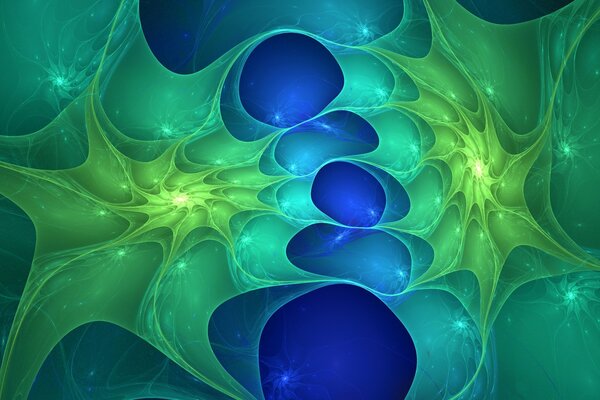 Abstraction in the form of jellyfish in the sea