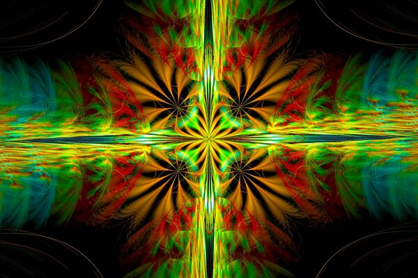 The pattern of colors is a reflection of symmetry