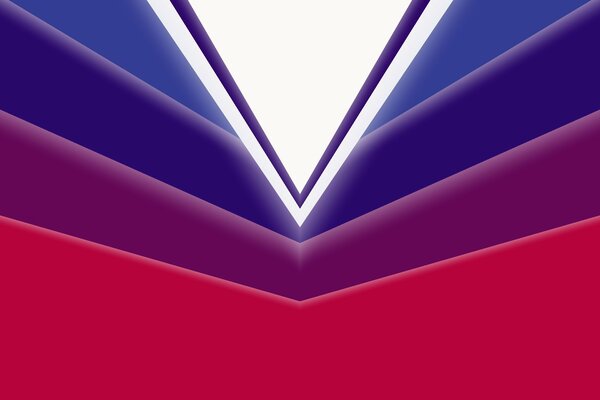 Abstraction of triangles and angles in white red blue and purple