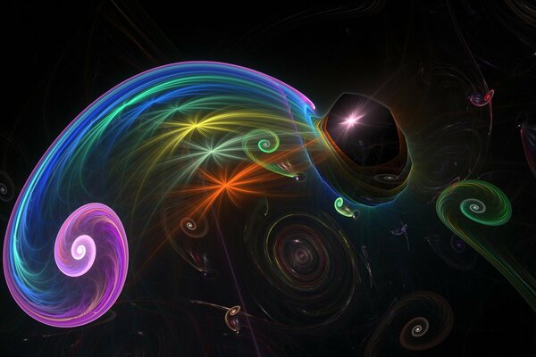 Cosmic luminous spirals and glare