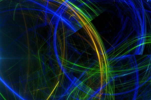 Colorful lines on a dark blue background