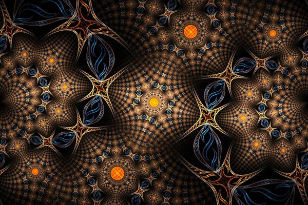Symmetrical flower-shaped pattern