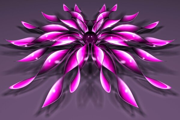 A painted bright flower with many petals