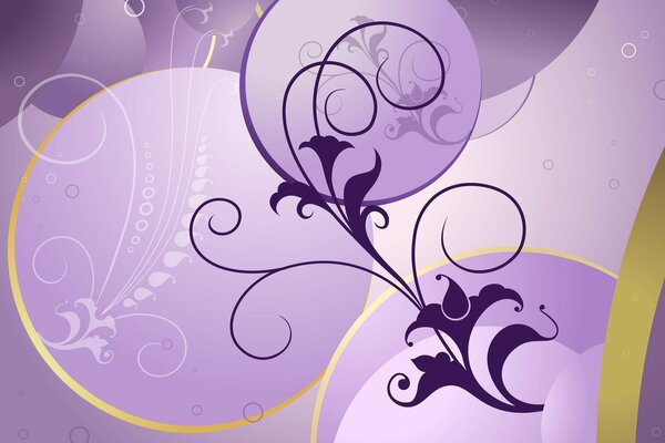 Floral patterns on a lilac background