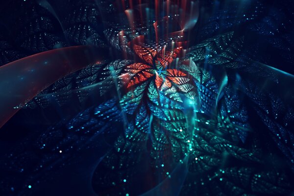 Glowing fractal like a beautiful plant