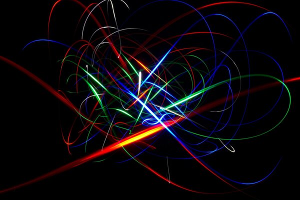 Abstract geometric background with colorful chaotic lines