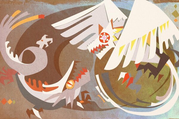 Background with an abstract dragon pattern